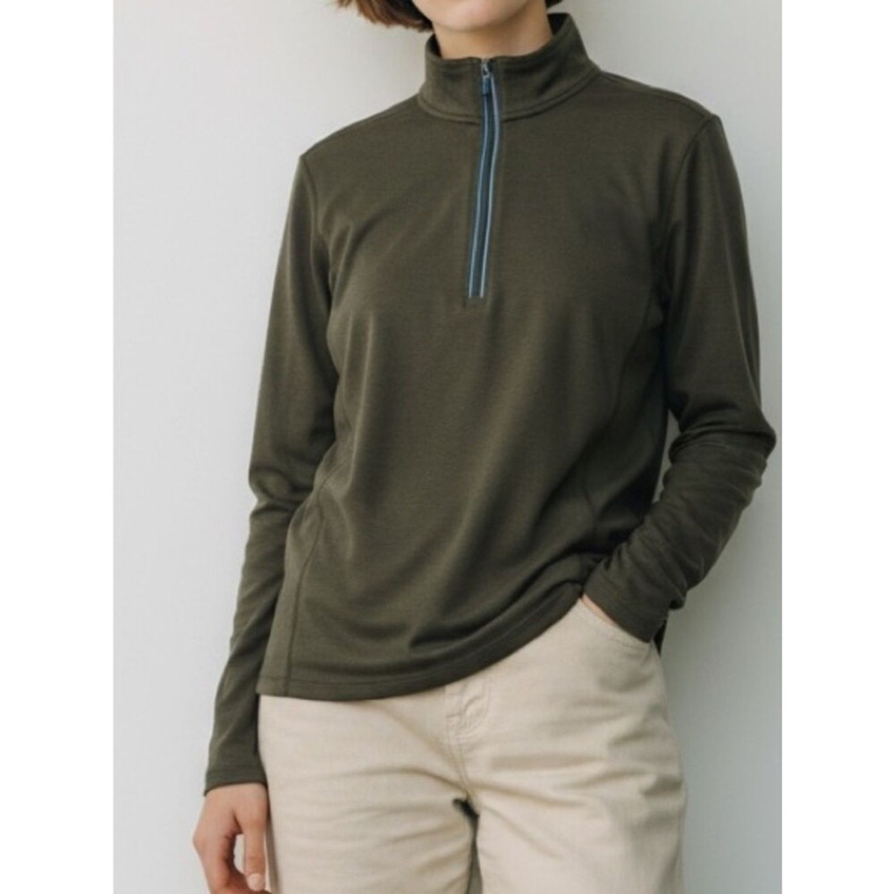 Carhartt Women's For1/4 Zip Lightweight Pullover Olive Green